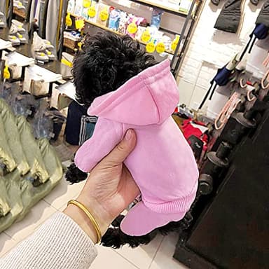 Dog Hoodie, Pet Jumpsuit Fleece Sweatshirt with Buttons, Dog Clothes, Dog Cold Weather Coats, Dog Pajamas, Winter Warm Cotton Puppy Hoodie 4 Legs Dog Clothes for Small Medium Large Dogs Cats Boy Girl - Image 4