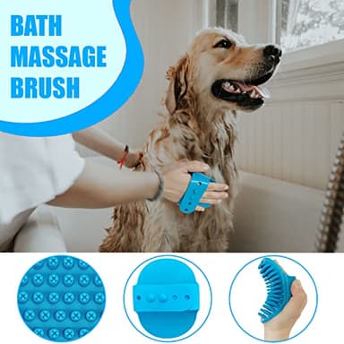 MASTER QUEEN Dog Brush Grooming Kit 5PCS - Dog Brushes for Grooming, Dog Brush for Shedding,Puppy Brush and Flea Comb for Dogs, Slicker Brush Comb and Dog Hair Brush Set Blue - Image 5