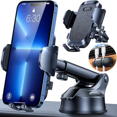 2025 Ultimate Car Phone Mount【98+LBS Strongest Suction & Military-Grade】【Patent & Safety Certs】 Cell Phone Holder Truck Stand for Dashboard Windshield Vent for iPhone 16 Pro Max Samsung (Black) - Image 1