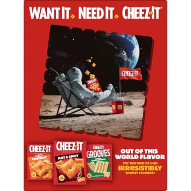 Cheez-It Cheese Crackers, Baked Snack Crackers, Lunch Snacks, Family Size, Extra Toasty, 21oz Box (1 Box) - Image 10