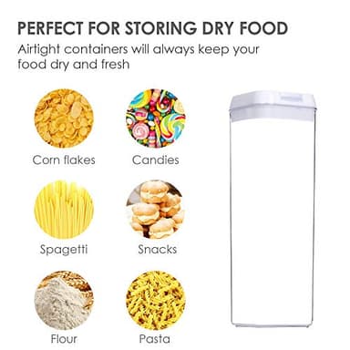 Vtopmart 4 PCS Airtight Food Storage Containers, BPA Free Plastic Spaghetti Pasta Containers with Easy Lock Lids, for Kitchen Pantry Organization and Storage, Include 24 Labels, 1.8L - Image 4