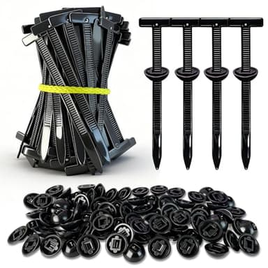 100Pcs Nylon Universal Cable Tie Buckle – Heavy Duty Self-Locking Zip Ties Holder with Pin & Button Design, Plastic Cable Ties Tool Fasteners Car Body, UV Resistant Zipties for Car Daily Auto Fixing - Image 1