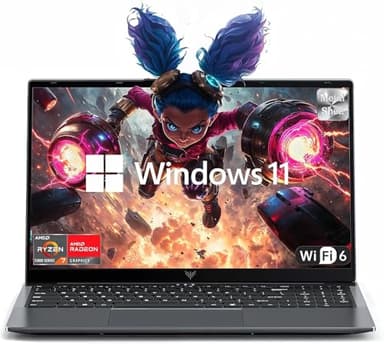 MALLRACE Laptop Computer,15.6'' FHD Display Laptop with AMD Ryzen 7 5825U Processor(8C/16T,Up to 4.5Hz), 16GB DDR4x2 512GB SSD Notebook Computer with Numeric Keyboard, WIFI6 - Image 1