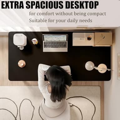 Computer Desk Modern Simple Style Desk for Home Office, 31.5 inch Black Small Writing Table Study Corner Work Desk for Bedroom - Image 3