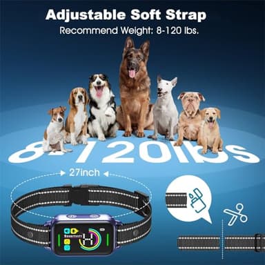 DINJOO Bark Collar, Dog Bark Collar for Large Medium Small Dogs,Smart Bark Collar,Rechargeable Anti Barking Training Collar with 8 Adjustable Sensitivity,Bark Collar with Beep (Purple) - Image 7