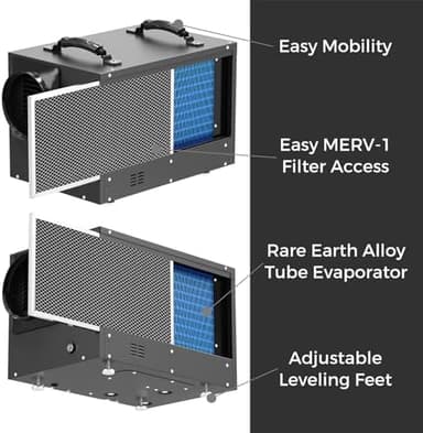 ALORAIR 120 PPD Commercial Dehumidifiers with Pump and Hose, Crawl Space Basement dehumidifier, Industry Water Damage Unit, Compact, Portable, Auto Defrost, Memory Starting - Image 6