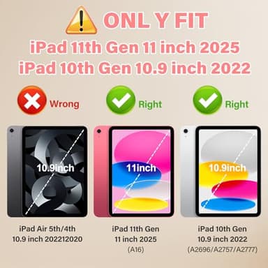 TOMORRY for iPad (A16) 11th Generation 11 Inch 2025/iPad 10th Generation Case 10.9 Inch 2022 with Tempered Glass Screen Protector,Unicorn Stand,Shoulder Strap,for iPad 10 Case Kids Girls (Colourful) - Image 2