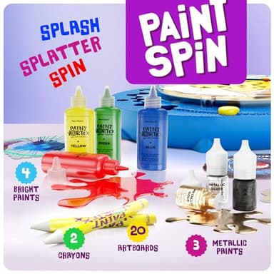 Dan&Darci Paint Spin Art Machine Kit for Kids - Arts & Crafts for Boys & Girls Ages - Art Craft Set Gifts for 6-9 Year Old Boy, Girl - Painting Spinner Toys - Birthday Gift Ideas for Ages 6-12 Years - Image 2
