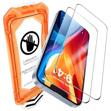 UniqueMe Screen Protector for iPhone 16e / iPhone 13 / iPhone 13 Pro/iPhone 14 Screen Protector Tempered Glass Full Coverage, Easy Installation, Case Friendly 2 Packs - Image 1