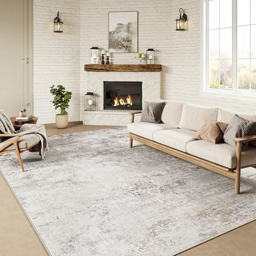 HUGEAR 6x9 Washable Rugs Large Area Rug Indoor Accent Rug Abstract Non Slip Low Pile Carpet Distressed Throw Aesthetic Rug for Bedroom Living Room Office Dining Room Kitchen - Image 1