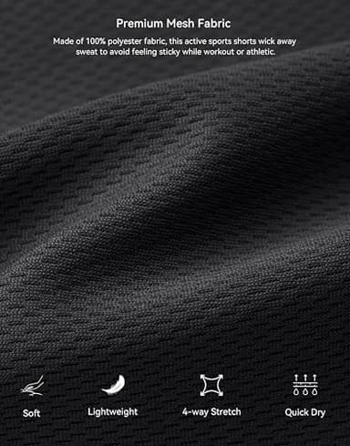 G Gradual Men's Athletic Shorts with Pockets 11" Long Basketball Shorts Lightweight Quick Dry Gym Workout Shorts for Men(Black,M) - Image 5