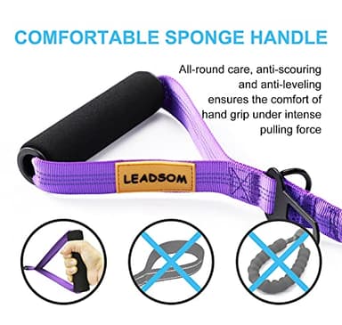 LEADSOM 6FT Highly Reflective Heavy Duty Elastic Bungee Medium and Large Dog Leash Shock Absorbing with Comfortable Padded Handle and Traffic Handle Suitable for Training - Image 3