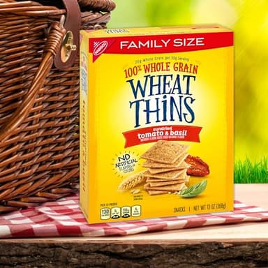 Wheat Thins Sundried Tomato & Basil Snacks, Whole Grain Wheat Crackers, Bulk Snack Crackers, Family Size, 6 -13 oz Boxes - Image 7