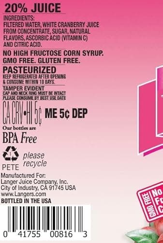 Langers White Cranberry Juice Cocktail, 64 Fl Oz (Pack of 8) - Image 3