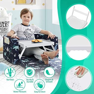 Artmeer Bed Tray Table with Folding Legs,Bamboo Breakfast in Bed for TV Table, Laptop Computer Tray,Eating,Snack Tray (White) Large Size - Image 5