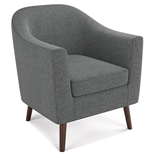 SIMPLIHOME Thorne Accent Chair - 30 inch Wide Upholstered Contemporary Arm Chair in Shadow Grey, for Living Room or Bedroom with Curved Back, Removable Cushion, and Durable Fabric Upholstery - Image 1