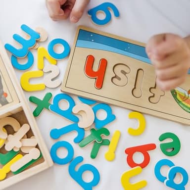 Melissa & Doug See & Spell Wooden Educational Toy with 8 Double-Sided Spelling Boards and 64 Letters Preschool Learning Activities, See & Spell Learning Toys for Kids Ages 4+ - Image 6