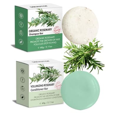 DBEAUTYM 2 Pack Rosemary Shampoo Conditoner Bar Set,Thinning Hair-Volume Shampoo & Conditioner Bar for Men and Women,Hair Thickening & Regrowth Treatment,Hair Growth Soap for Anti-Hair Loss - Image 1