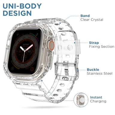 DABAOZA 5 Packs Compatible for Clear Apple Watch Band 49mm, Jelly Crystal Women Men TPU Strap for iWatch Series 11 10 9 8 7 6 SE 5 4 3 2 1 Ultra 3 2 (49, Neon Series) - Image 4