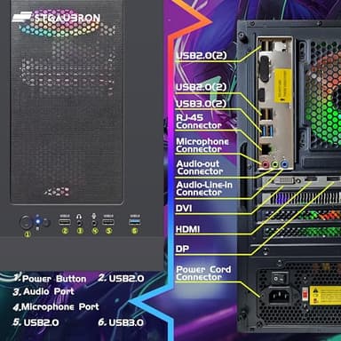 STGAubron Gaming PC Computer Desktop, Radeon RX 560 4G GDDR5, Intel Core i5 3.2G up to 3.6G, 16G RAM, 512G SSD, 600M WiFi, BT 5.0, RGB Fan x 3, Windows 11 Home - Image 7