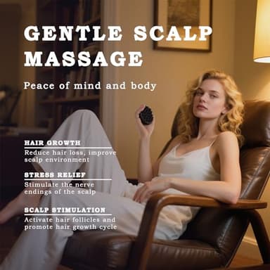 FREATECH Scalp Massager Hair Growth, Scalp Scrubber Shampoo Brush with Soft Silicone Bristles for Dandruff Removal and Hair Care, Wet & Dry Hair Massager Scalp Exfoliator for All Hair Types, Black - Image 6