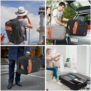 Rolling Backpack for Men and Women, Extra Large 42L Travel Backpack with Wheels, 17.3 Inch Carry-On Laptop Bag with 4 packing cubes for Business and Work, Large Capacity Rolling Bag - Image 7