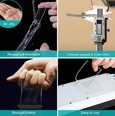 SHANDERBAR Nano Double Sided Tape Heavy Duty - 9.8ft Removable Clear Mounting Tape for Walls, Carpet, Rug & DIY – Strong Two Sided Adhesive Tape – No Residue, Washable, Traceless - Image 6