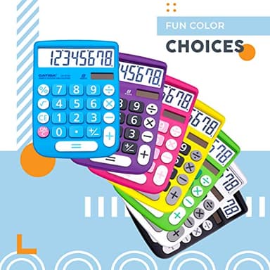 CATIGA Desktop Calculator 8 Digit with Solar Power and LCD Display, Big Buttons, for Home, Office, School, Class and Business, 4 Function Small Basic Calculators for Desk, CD-8185 - Image 7