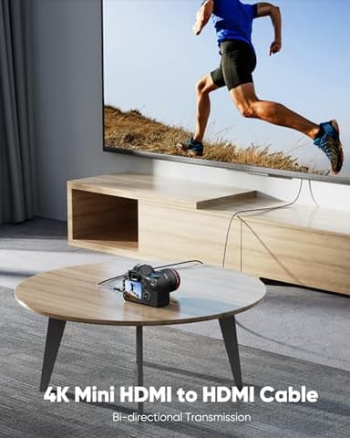 Highwings Mini HDMI to HDMI Cable 10FT, 4K 60Hz High Speed HDMI to Mini HDMI Cable Male Bi-Directional 2.0 Cord, for HDTV, Tablet, Camera and Camcorder [Aluminum Shell, Nylon Braided] - Image 5