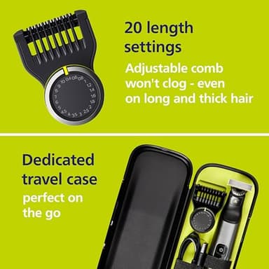 Philips Norelco OneBlade 360 Pro Face + Body, Hybrid Electric Beard Trimmer, Shaver and Bodygroomer, with 360 Blade Technology, Model QP6552/90 - Image 7