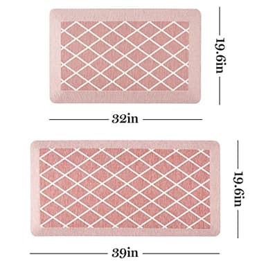 Martha Stewart Miles Modern Diamond Anti-Fatigue Air-Infused Kitchen Mat, Spice Red, 19.6"x32" - Image 3