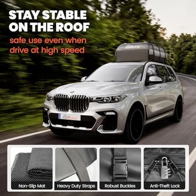 Asinking Car Rooftop Cargo Carrier Bag - 100% Waterproof Heavy Duty Car Roof Luggage Carrier 21 Cubic Feet, Fits All Vehicles with/Without Roof Rack - Easy Install & Triply Reinforced for Secure Use - Image 4
