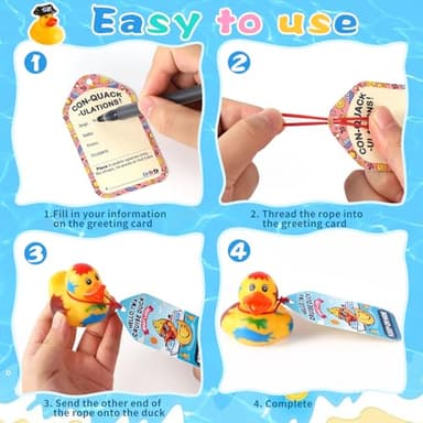 100 Pcs Cruise Rubber Ducks Kits Includes 30 Pcs Cruise Ducks 30 Pcs Cruising Duck Tags and 40 Pcs Rubber Bands, Bulk Assortment Ducks for Jeep Cruising Ships Hiding Carnival Ducking Bath Toys - Image 4