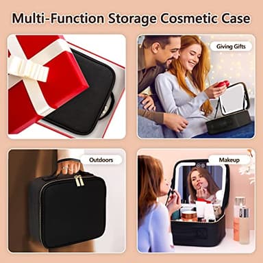 Travel Makeup Bag with LED Lighted Make up Case with Mirror 3 Color Setting Cosmetic Makeup Box Organizer Vanity Case for Women Beauty Tools Accessories Case Rechargeable - Image 6