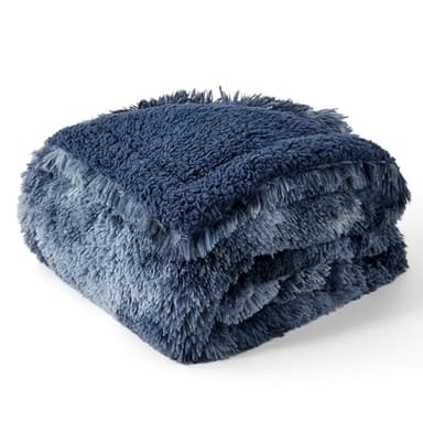 Bedsure Waterproof Dog Blankets for Large Dogs - Calming Cat Blanket for Bed Couch Protector Washable, Long Faux Fur Pet Throw Blanket for Puppy, Reversible Furniture Protection, 60"x80", Tie-dye Navy - Image 7