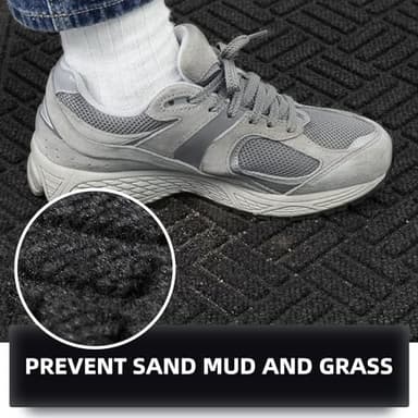 MATALL Front Door Mat 2 Pack Black Indoor and Outdoor Welcome Mat, Absorbent and Drain Away Water Heavy Duty Entryway Doormat for Front Back Doors, Laundry Rooms, Mudrooms and More, 3x5 Feet - Image 6