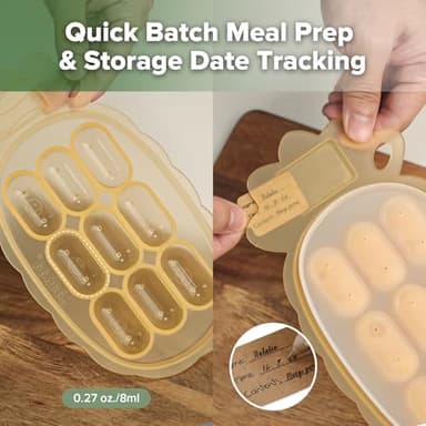 Haakaa Silicone Nibble Freezer Tray -Breastmilk Teething Popsicle Mold - Baby Fruit Food Feeder Teether Tray - Baby Food Maker - Ice Cube Tray - 4 Months+ Babies - BPA Free -Banana - Image 6