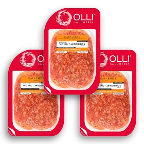 Olli Salumeria, Pre-Sliced Salami, Calabrese - Zesty Cayenne Pepper and Paprika (4oz, 3 Pack) - Image 1