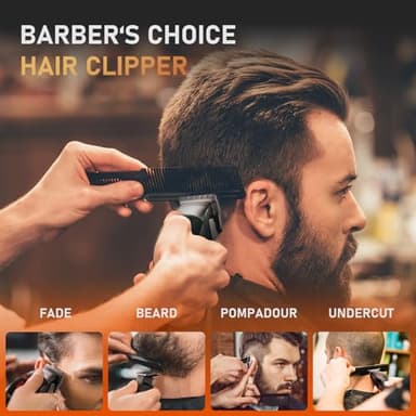 Professional Hair Clippers for Men, Premium Home Haircut Kit Cordless Hair Cutting Clippers and Trimmers Set, 9000RPM Magnetic Motor, DLC Blades, Perfect for Barber Fades & Family Use - Image 5