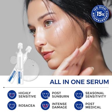 SKINERSE Intensive Repair Serum, 15%Hyaluronic Acid for Sensitive Skin Anti Aging Ultra Hydrating Serum for Face Calming Barrier Repair Redness Relief with Ceramides Centella 30Vials Daily Travel Care - Image 7