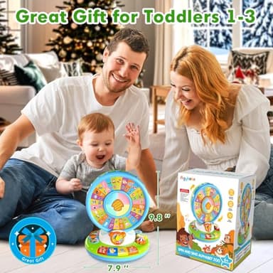 Toys for 1 2 3 Years Old Boys Girls, Musical Spin & Sing Alphabet Zoo with Lights & Sounds, Learning Educational Toys for Toddler 1-3, Christmas Birthday Gifts for Baby Kids Age 6-9-12-18 Months - Image 7