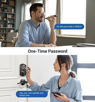 Veise Fingerprint Door Lock with 2 Lever Handles - Keyless Entry Door Lock, Electronic Keypad Deadbolt, Digital Smart Code & Front Handle Sets, Auto-Locking, Easy Installation, Matte Black - Image 9