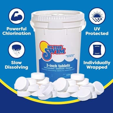 In The Swim Shock and Chlorine Bundle for Sanitizing Swimming Pools – Includes 25 Pound Bucket of 68% Cal-Hypo Pool Shock and 25 Pound Bucket of 3 Inch Stabilized Chlorine Tablets - Image 3