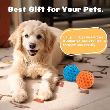 HIPPIH Indestructible Squeaky Dog Toys, Interactive Dog Balls 2 Pack, Chew Toys for Aggressive Chewers, Natural Rubber Puppy Toy for Large/Medium Dogs, Tough Puppy Teething Toy, Relieve Anxiety - Image 8