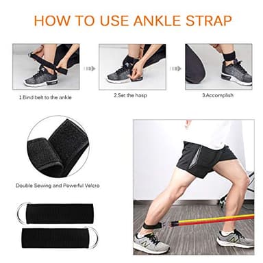 Resistance Bands Set (12pcs), Workout Bands with Handles, Door Anchor, Ankle Straps and Carry Bag, Exercise Bands for Shape Body and Home Workouts - Image 4