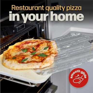 Hans Grill Pizza Peel PRO | Made for XL Pizza 12 inch + | Professional Restaurant Grade Perforated Metal Non-Stick Paddle for launching, turning and retrieving pizzas - Image 5