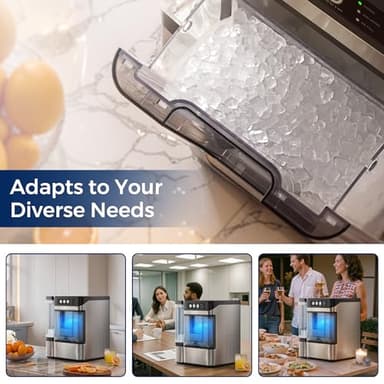 Nugget Ice Maker Countertop with 0.8Gal Removable Tank for Chewable Ice, 41Lbs/24H, One-Touch Fast Ice in 6 Mins, Self-Cleaning & Ultra Quiet for Home, Office, Party - Image 7