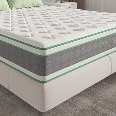 Novilla King Mattress 12 Inch Hybrid Mattress in a Box, Innerspring Mattresses with Gel Memory Foam for a Cool Sleep, Pressure Relief, Medium Firm with Pillow Top, Groove - Image 8