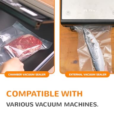 Wevac 8” x 150’ Food Vacuum Seal Roll Keeper with Cutter, Ideal Vacuum Sealer Bags for Food Saver, BPA Free, Commercial Grade, Great for Storage, Meal prep and Sous Vide (8" x 150') - Image 5