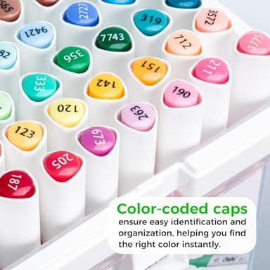 Ohuhu Markers, 48-color Art Marker Set for Architectural Design - Landscape Double Tipped Alcohol Markers - Chisel & Fine Alcohol-based Drawing Marker for Artists Students' Art Class Adults Coloring - Image 8